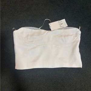 Zara Cream Strapless Top